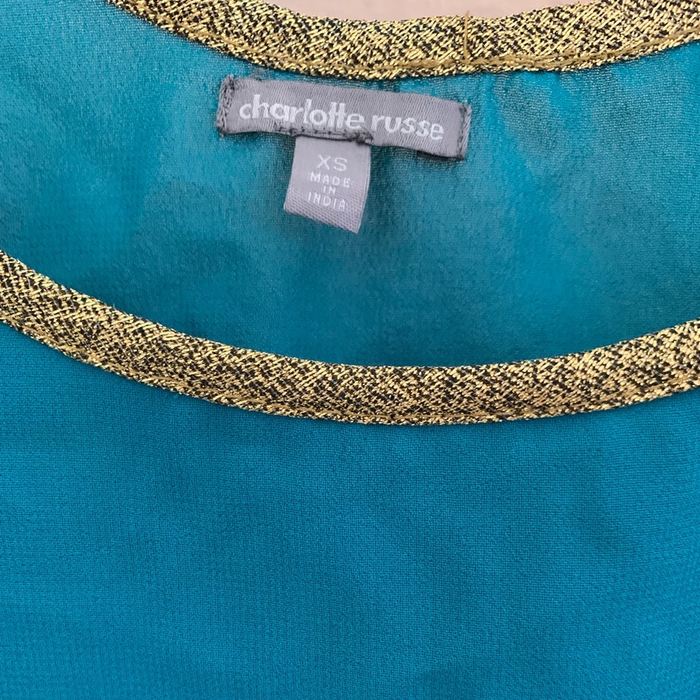 Charlotte Russe Gold Rim Tank - Picture 2 of 2